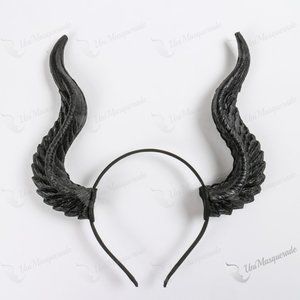Black Maleficent Fairy Horns Headband